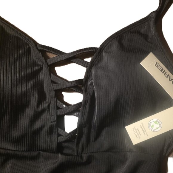NO BOUNDARIES NWT Size M (8-10) Bathing Suit Swimsuit One-piece Black medium - Picture 2 of 7